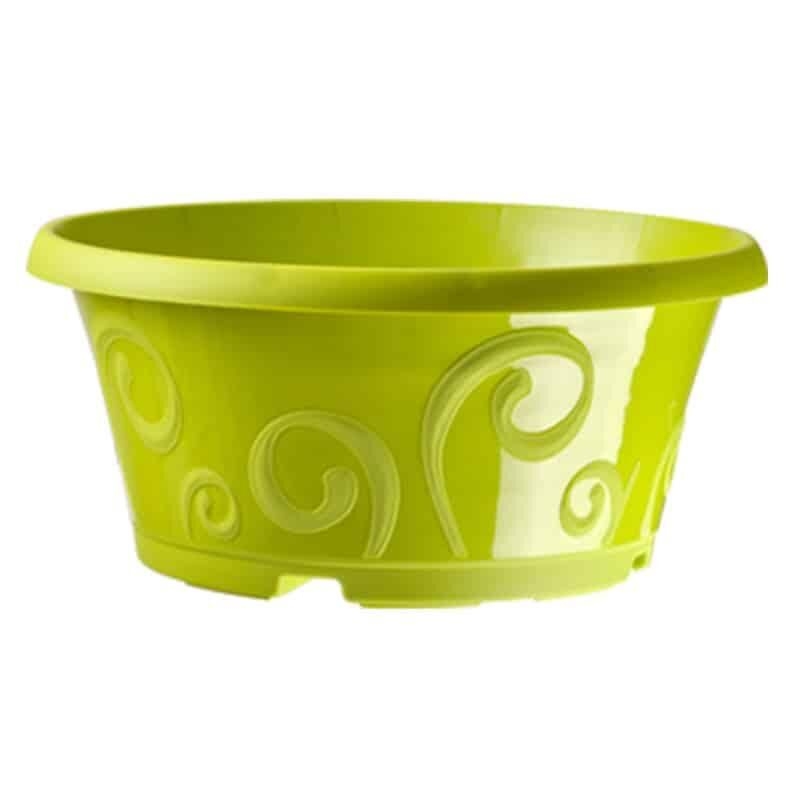 Coupe de fleurs volutes vert 27 cm