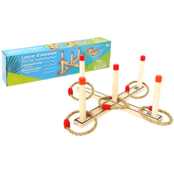 Jeu de lancer en bois 5 anneaux