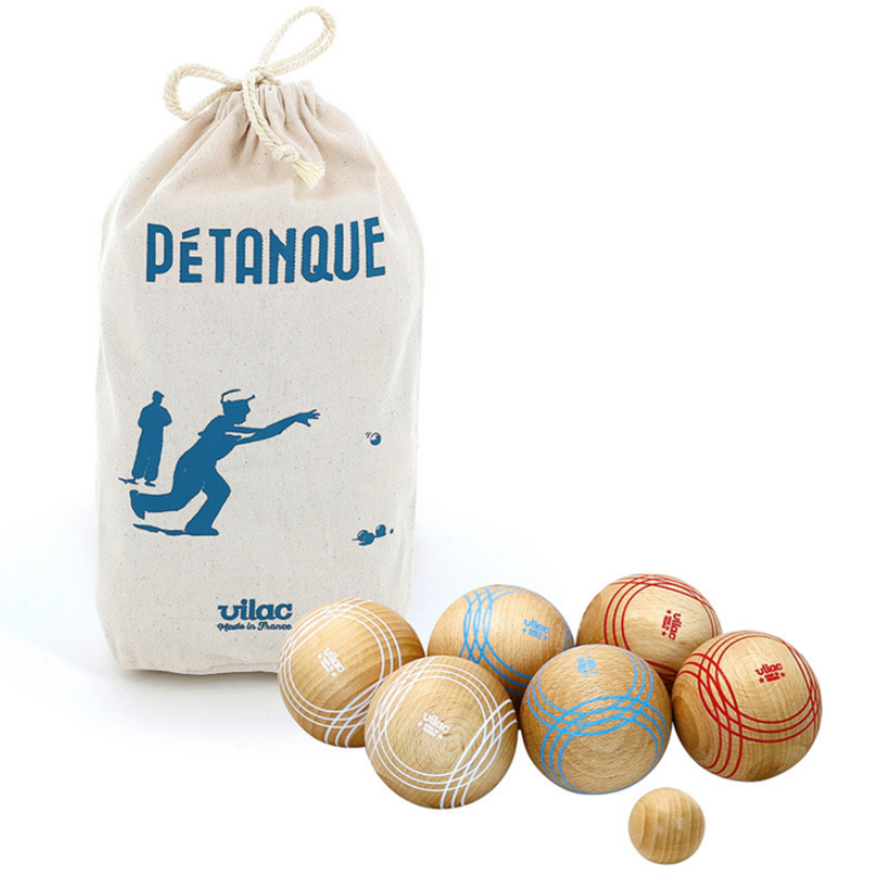 Jeu de pétanque en bois avec boules pour enfant