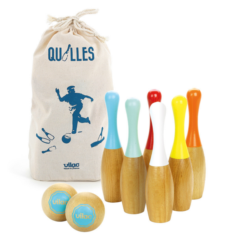 Jeu de quilles en bois pour enfant