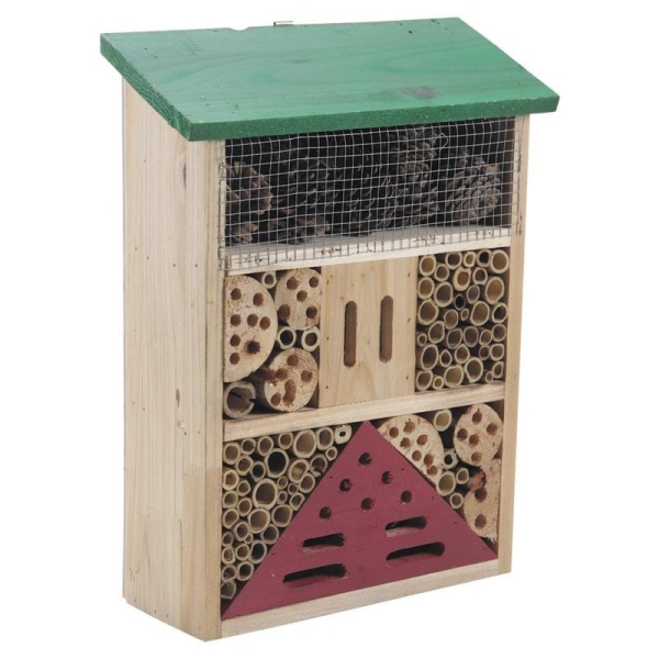 Maison à insectes Bois et bambou 36 cm