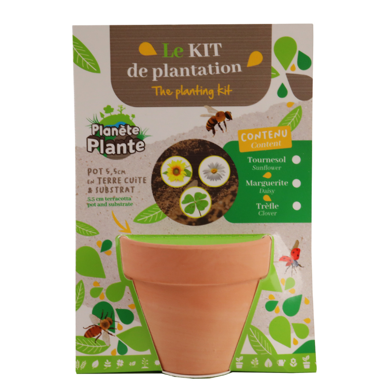 Kit plantation enfant Pot en terre cuite et graines