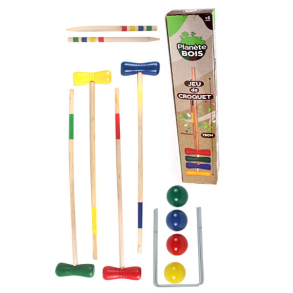 Jeu de croquet en bois 75 cm