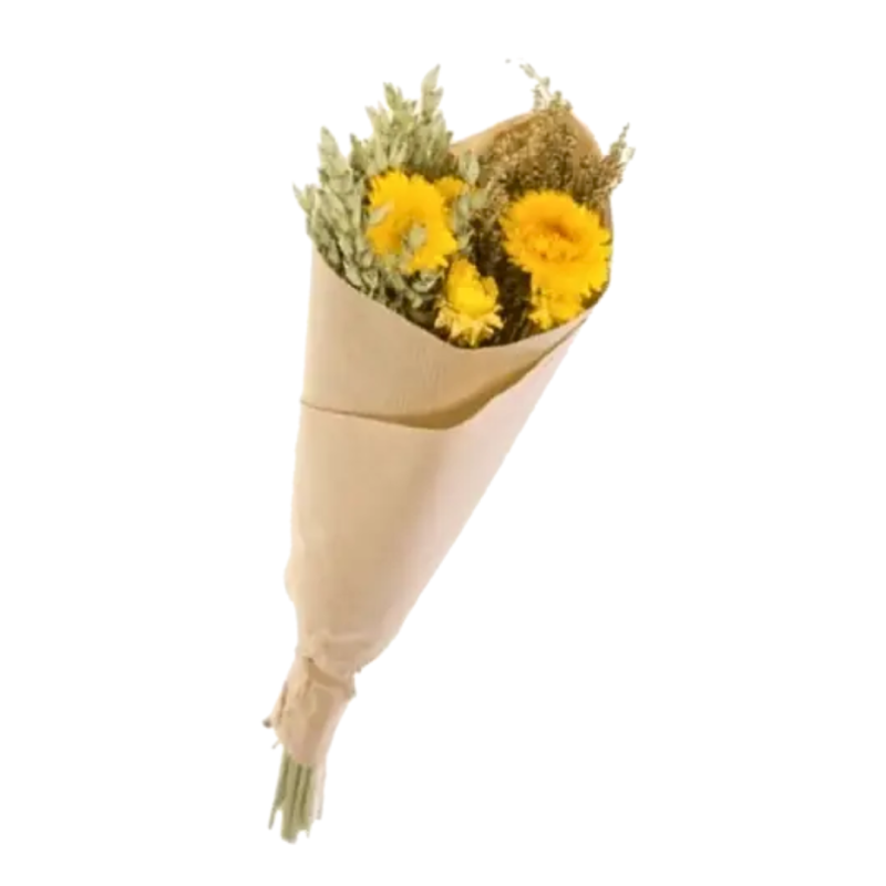 Bouquet Fleurs Séchées mix Jaune déco 50 cm