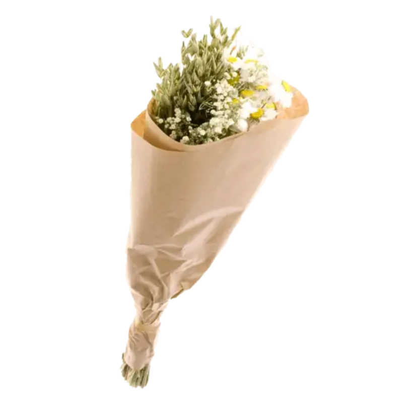 Bouquet Fleurs Séchées mix blanc déco 50 cm