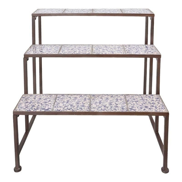 Etagere jardin Exterieur Céramique et Fer forgé 67cm