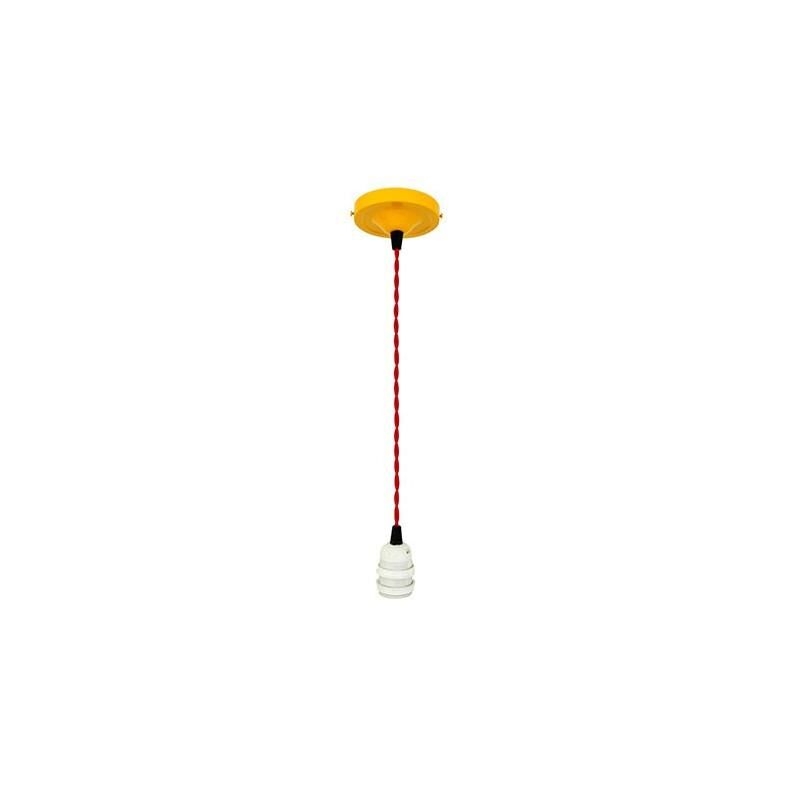 Suspension luminaire Jaune et Rouge