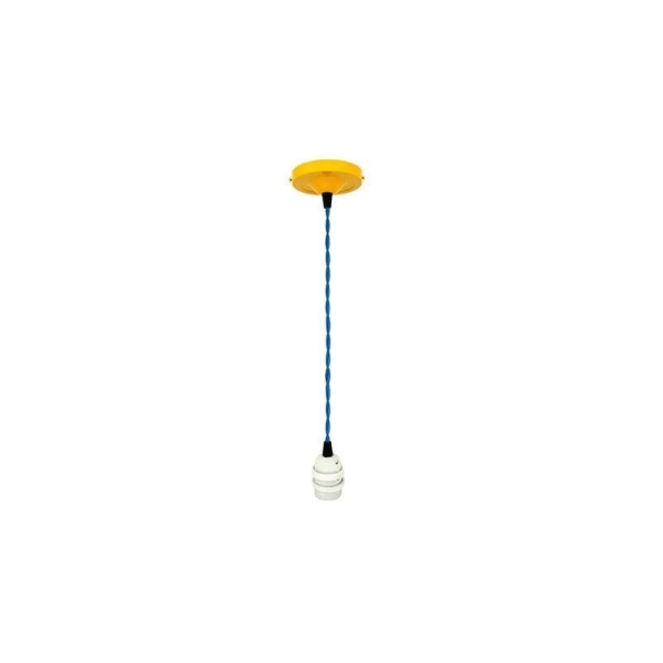 Suspension luminaire Jaune et Bleu