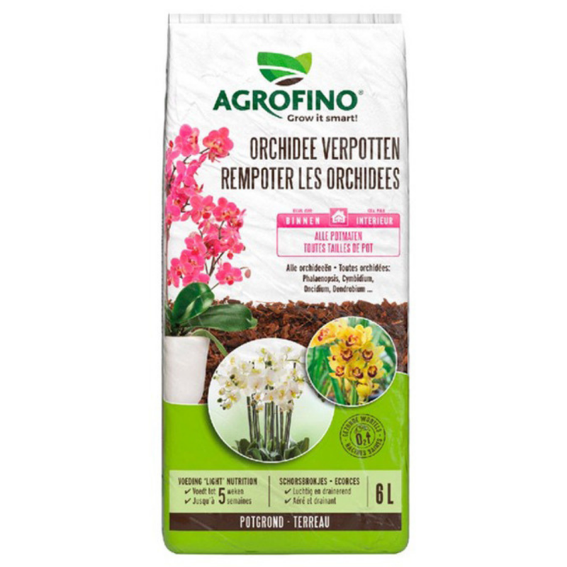 Terreau orchidées Agrofino 5 semaines de nutrition 6L