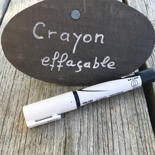 Crayon effaçable ardoise 'blanc'