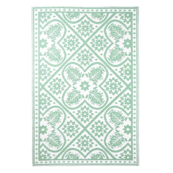 Tapis d'extérieur vert et blanc 182 cm