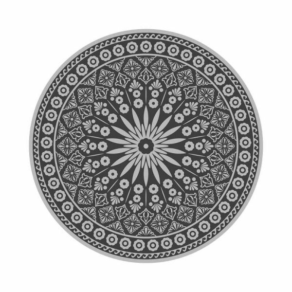 Tapis rond d'extérieur gris 170 cm