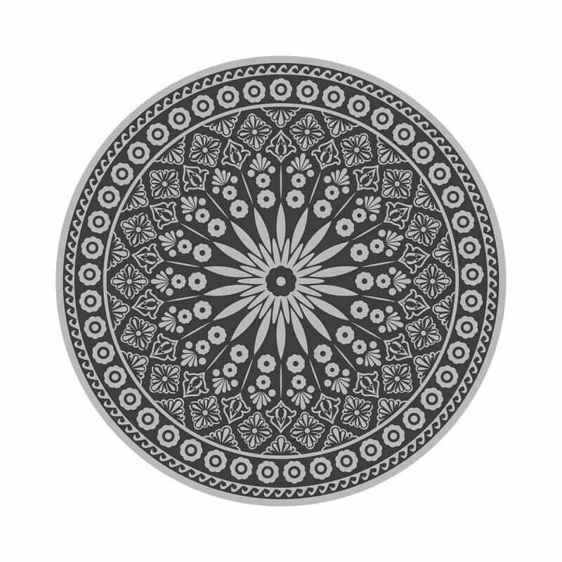 Tapis rond d'extérieur gris 170 cm