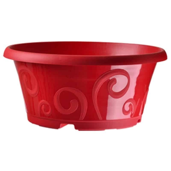 Coupe de fleurs volutes rouge 27 cm