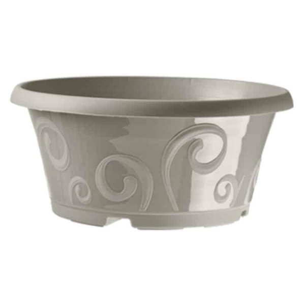 Coupe de fleurs volutes gris galet 27cm