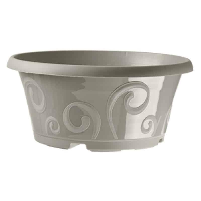 Coupe de fleurs volutes gris galet 27cm