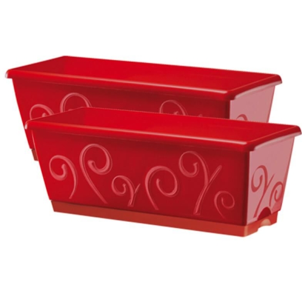 Lot de 2 jardinières Volutes Rouge 50cm