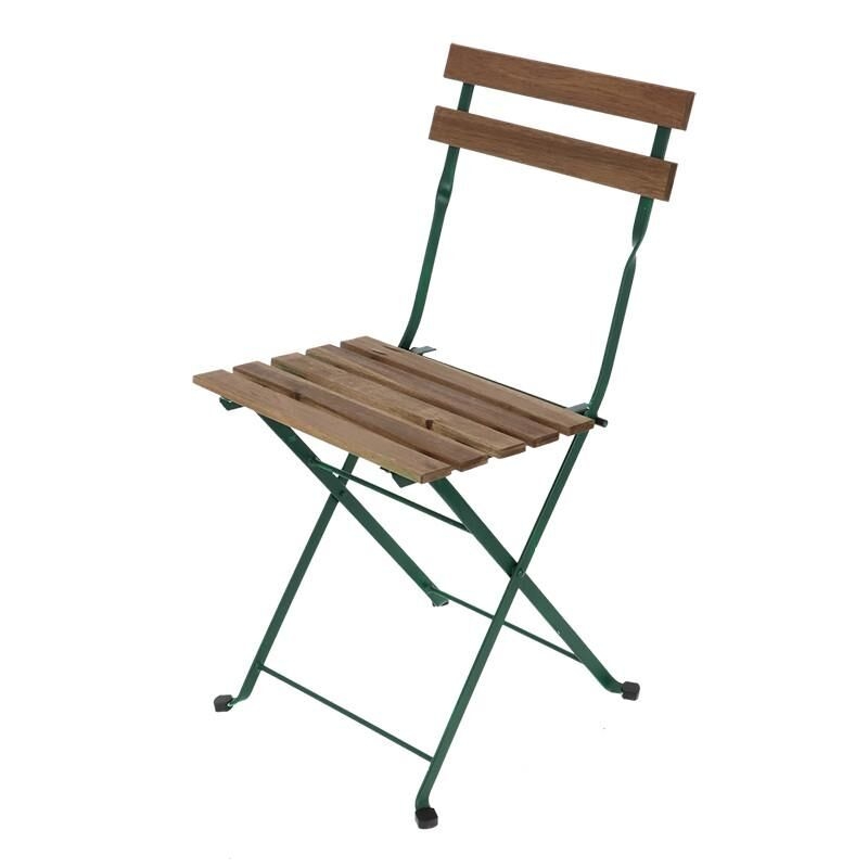 Chaise bistrot bois et métal vert