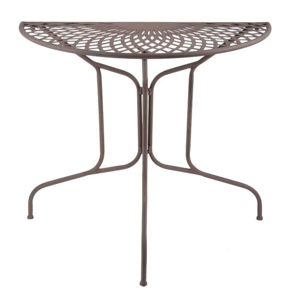 Table de jardin métal demi-ronde extérieur