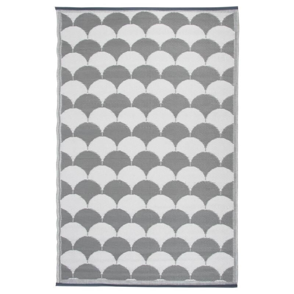 Tapis de jardin motif beige et blanc 121 x 180 cm