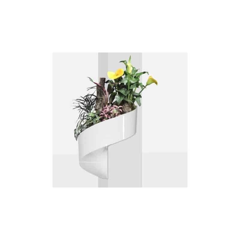 Lot de 2 pots de fleurs muraux design blancs