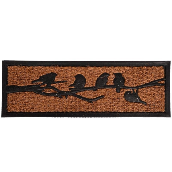 Tapis coco caoutchouc Oiseaux 75 x 25 cm