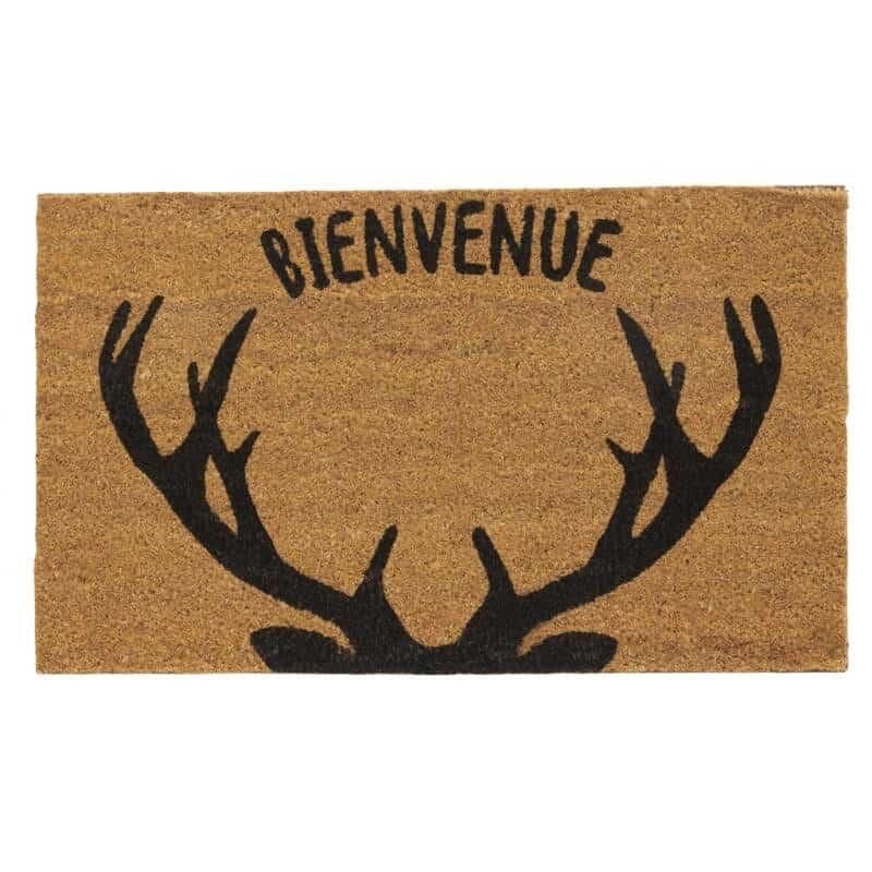 Paillasson Cerf bienvenue en coco 45 x 75 cm