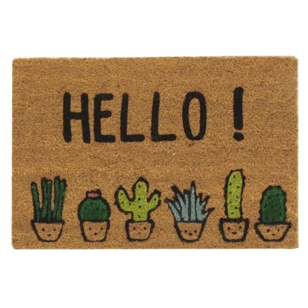 Paillasson Hello en coco 40 x 60 cm