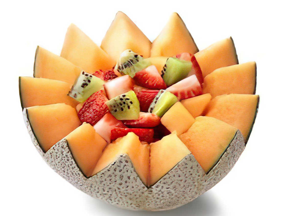 Recette de la salade de fruits au melon, fraises et kiwis